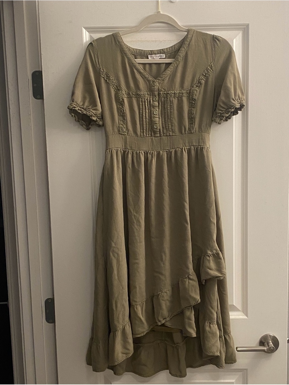 Olive Green Boho Baltic Born High Low Dress Size Medium